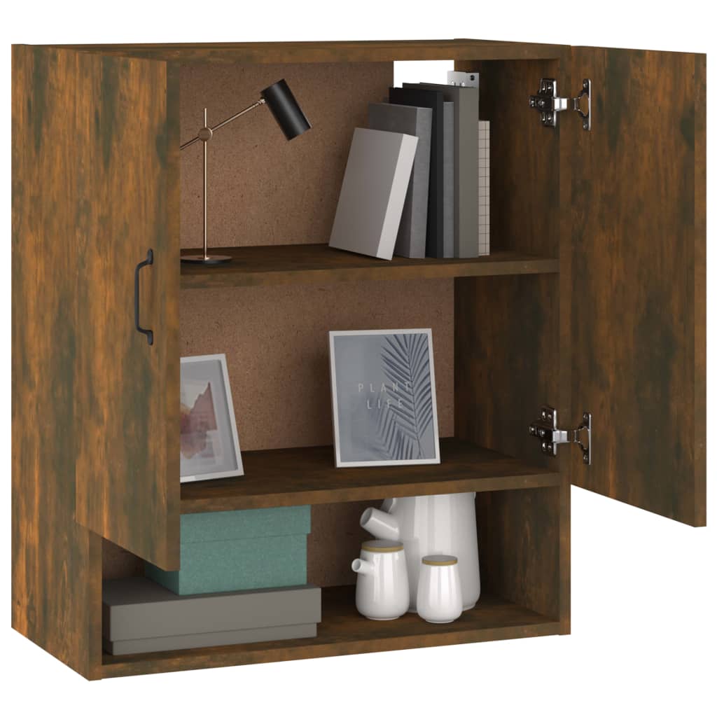 Wandkast 60x31x70 cm bewerkt hout gerookt eikenkleurig is nu te koop bij PeponiXL, paradijselijk wonen!