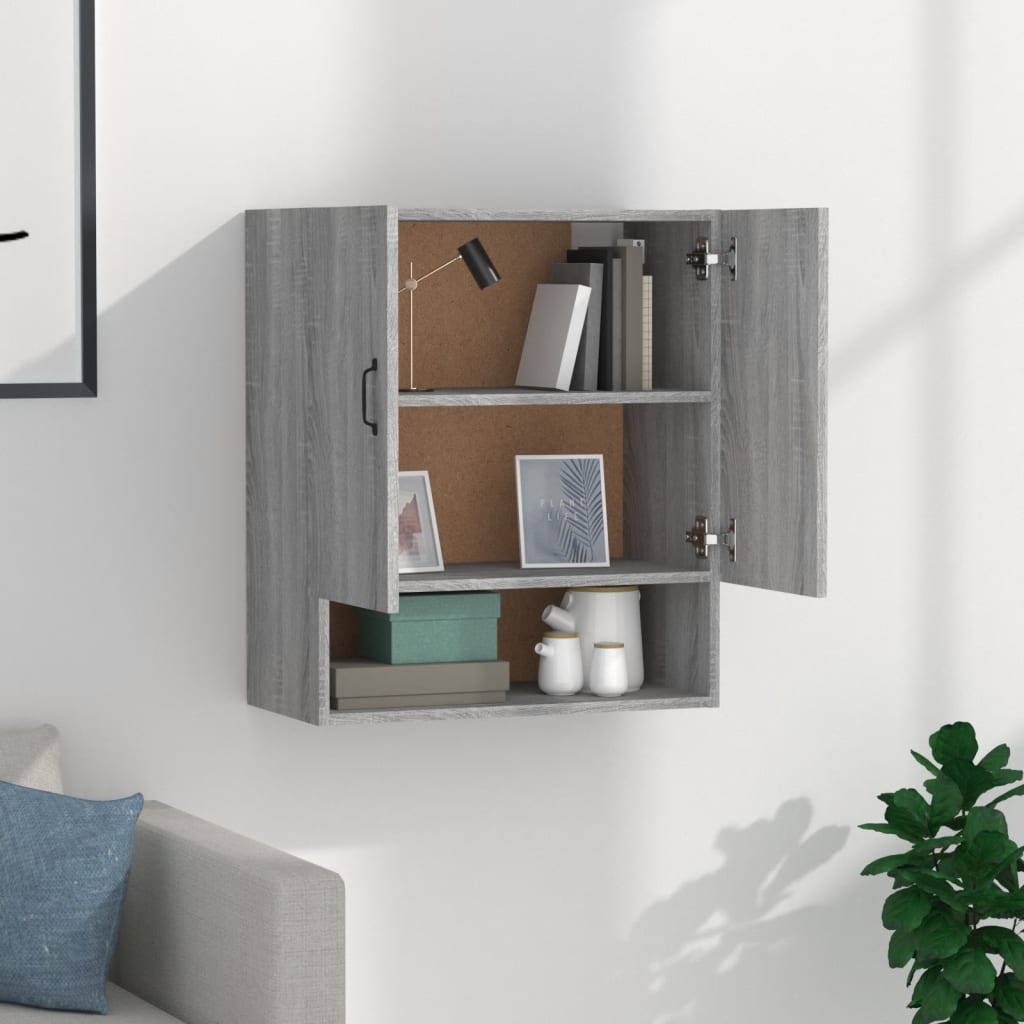 Wandkast 60x31x70 cm bewerkt hout grijs sonoma eikenkleurig is nu te koop bij PeponiXL, paradijselijk wonen!