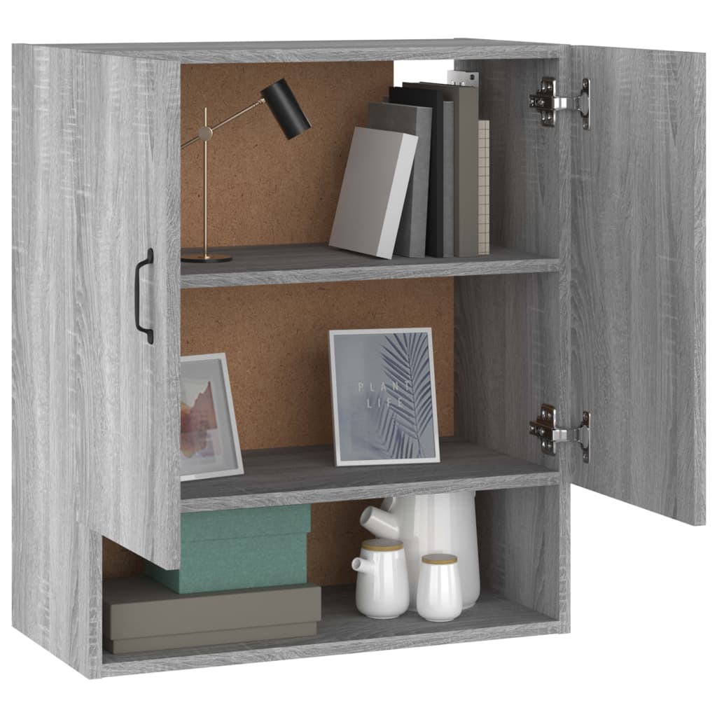 Wandkast 60x31x70 cm bewerkt hout grijs sonoma eikenkleurig is nu te koop bij PeponiXL, paradijselijk wonen!