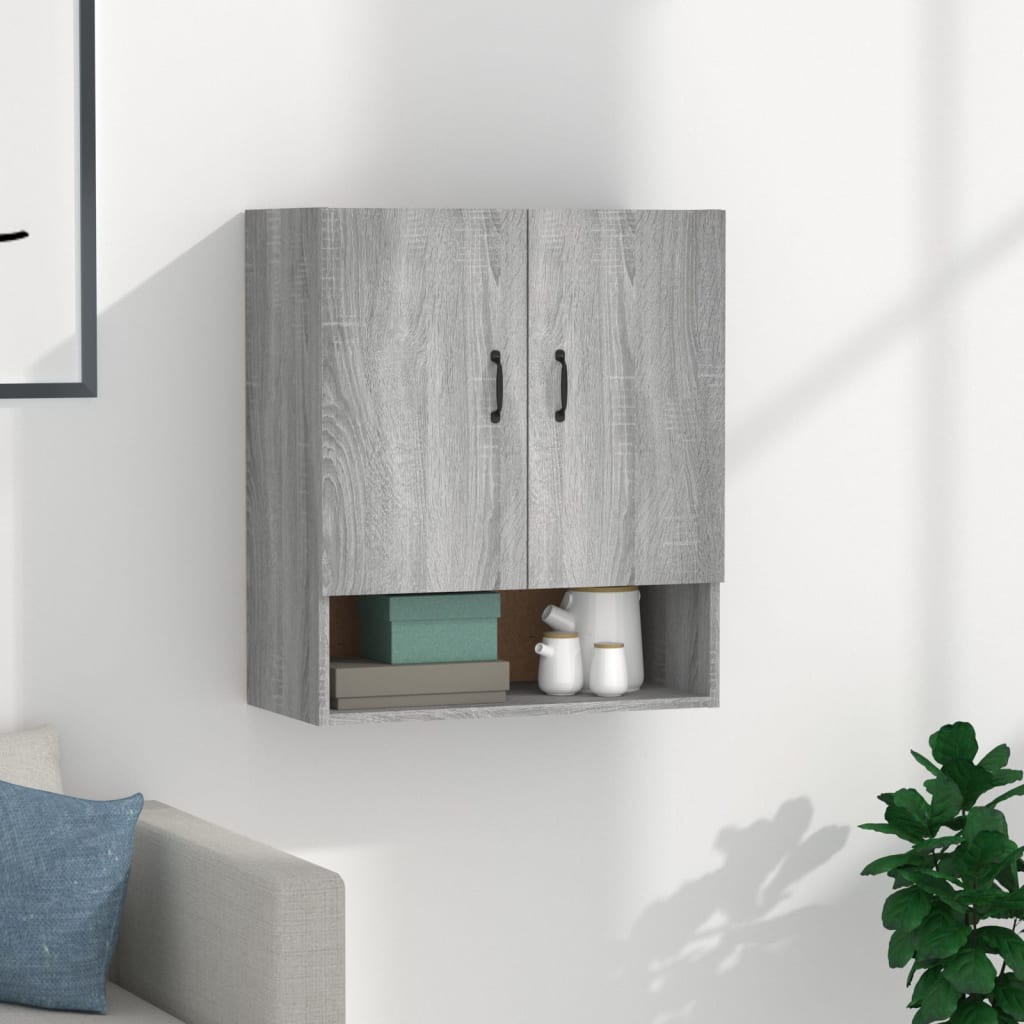 Wandkast 60x31x70 cm bewerkt hout grijs sonoma eikenkleurig is nu te koop bij PeponiXL, paradijselijk wonen!