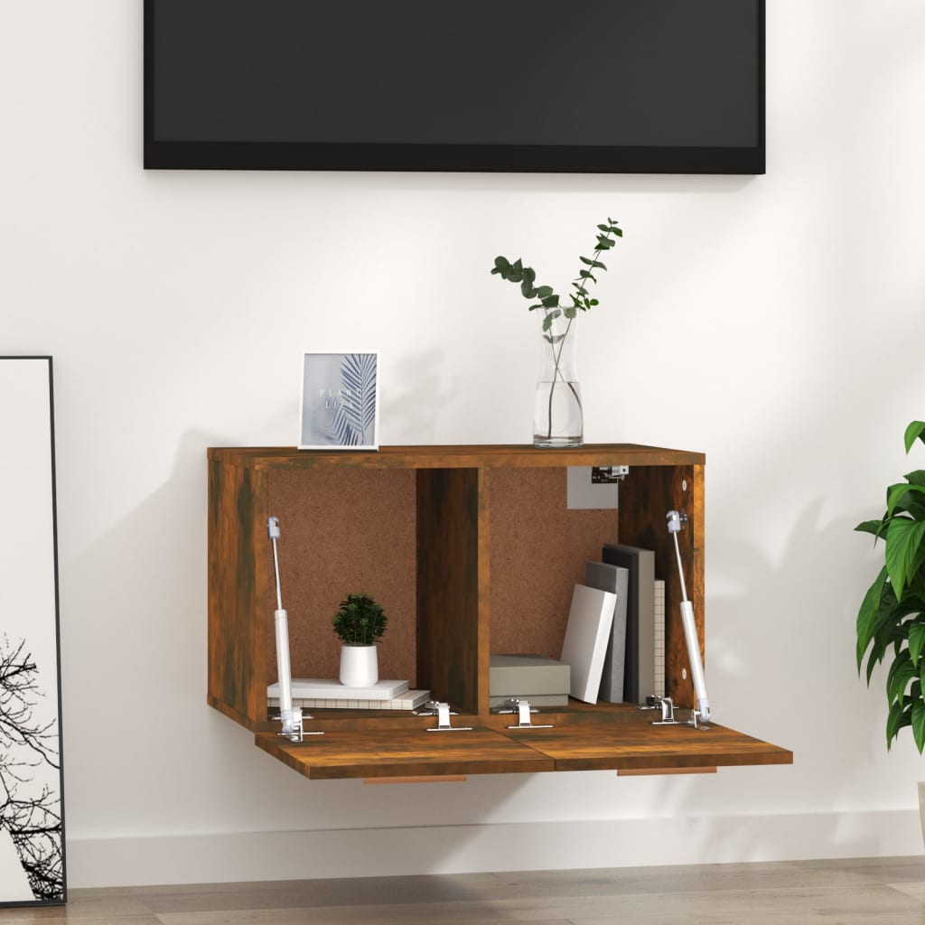Wandkast 60x36,5x35 cm bewerkt hout gerookt eikenkleurig is nu te koop bij PeponiXL, paradijselijk wonen!