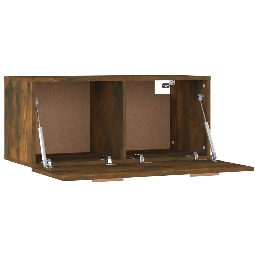 Wandkast 80x35x36,5 cm bewerkt hout gerookt eikenkleurig is nu te koop bij PeponiXL, paradijselijk wonen!