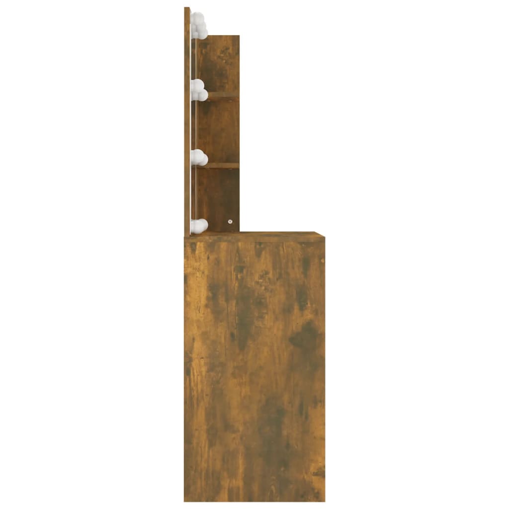 Kaptafel met LED-verlichting 60x40x140 cm gerookt eikenkleur is nu te koop bij PeponiXL, paradijselijk wonen!