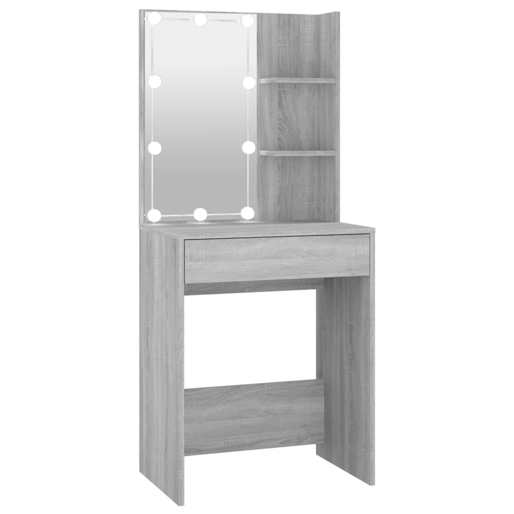 Kaptafel met LED-verlichting 60x40x140 cm grijs sonoma eiken is nu te koop bij PeponiXL, paradijselijk wonen!
