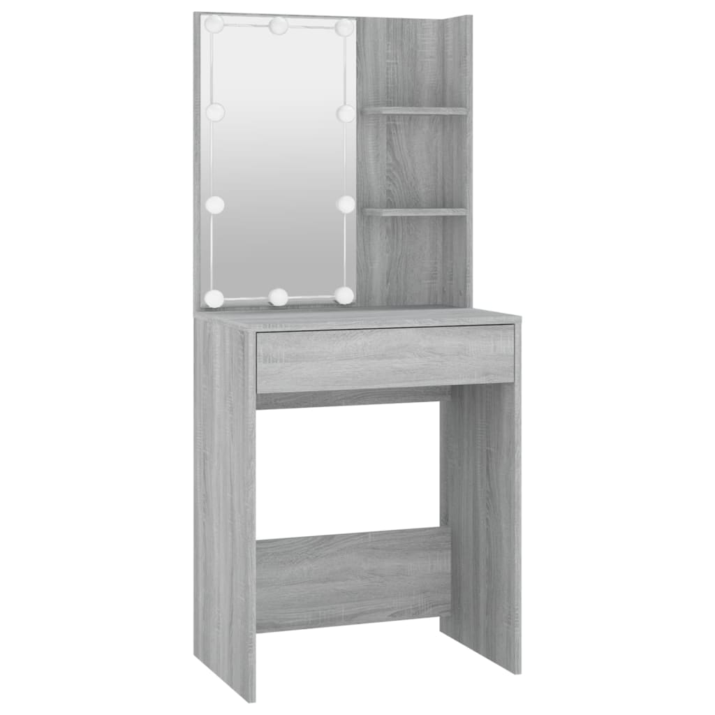 Kaptafel met LED-verlichting 60x40x140 cm grijs sonoma eiken is nu te koop bij PeponiXL, paradijselijk wonen!