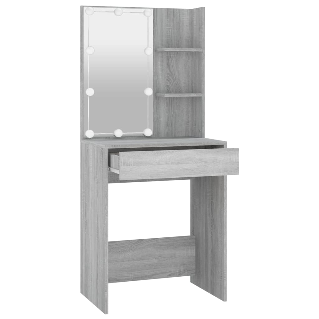 Kaptafel met LED-verlichting 60x40x140 cm grijs sonoma eiken is nu te koop bij PeponiXL, paradijselijk wonen!