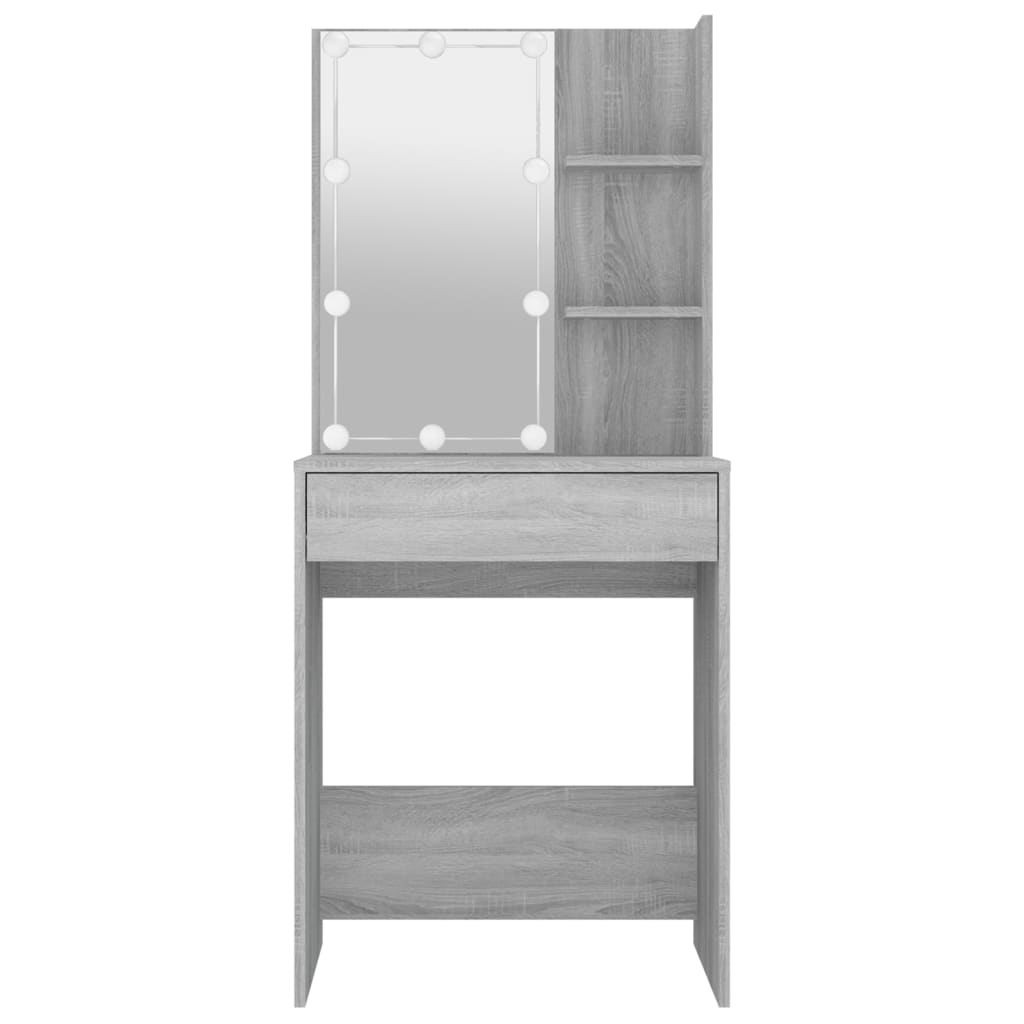 Kaptafel met LED-verlichting 60x40x140 cm grijs sonoma eiken is nu te koop bij PeponiXL, paradijselijk wonen!