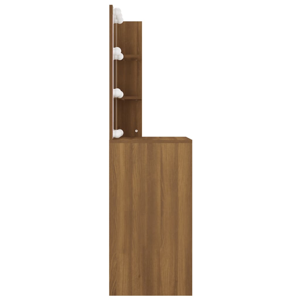 Kaptafel met LED-verlichting 60x40x140 cm bruin eikenkleur is nu te koop bij PeponiXL, paradijselijk wonen!