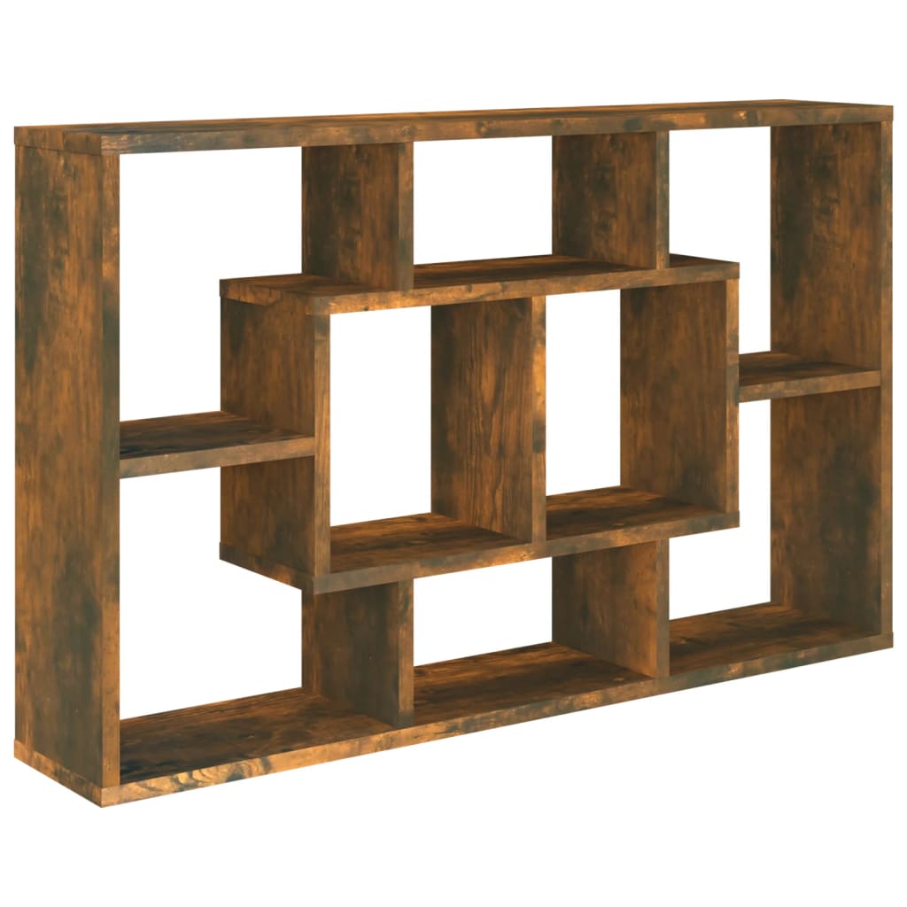 Wandschap 85x16x52,5 cm bewerkt hout gerookt eikenkleurig is nu te koop bij PeponiXL, paradijselijk wonen!
