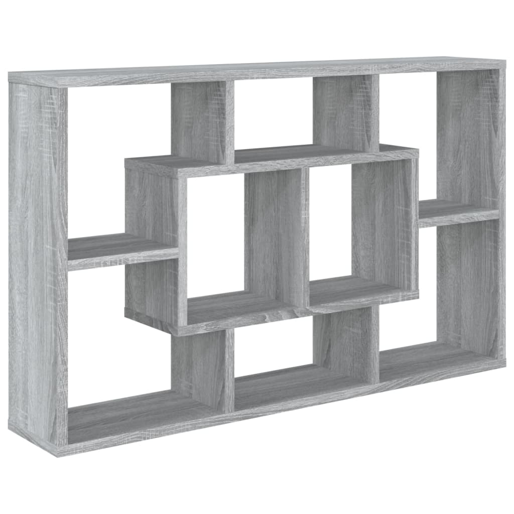 Wandschap 85x16x52,5 cm bewerkt hout grijs sonoma eikenkleur is nu te koop bij PeponiXL, paradijselijk wonen!