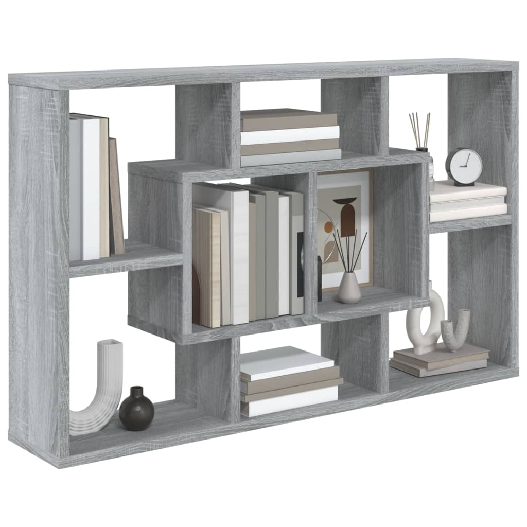 Wandschap 85x16x52,5 cm bewerkt hout grijs sonoma eikenkleur is nu te koop bij PeponiXL, paradijselijk wonen!