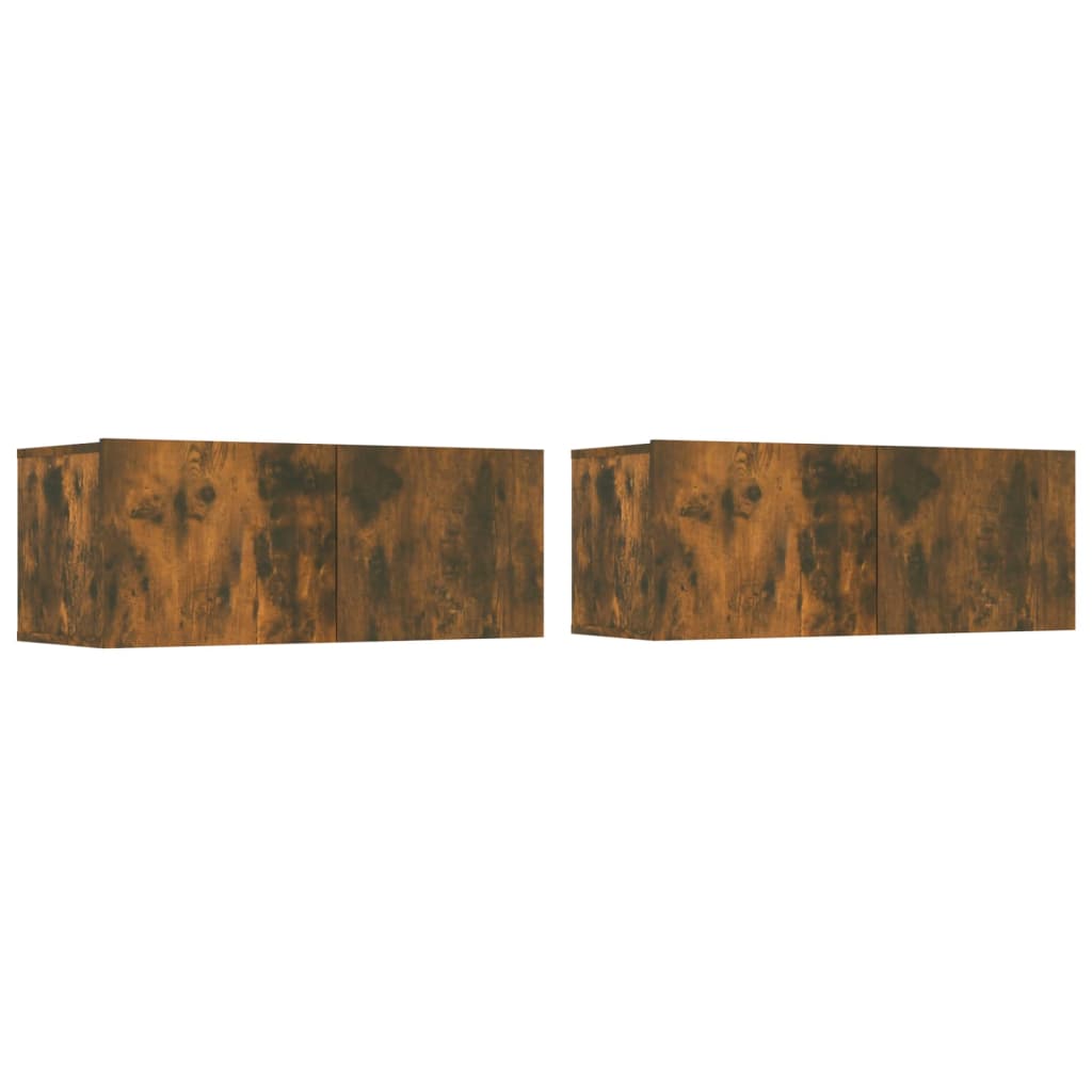 Tv-meubelen 2 st 80x30x30 cm bewerkt hout gerookt eikenkleur is nu te koop bij PeponiXL, paradijselijk wonen!