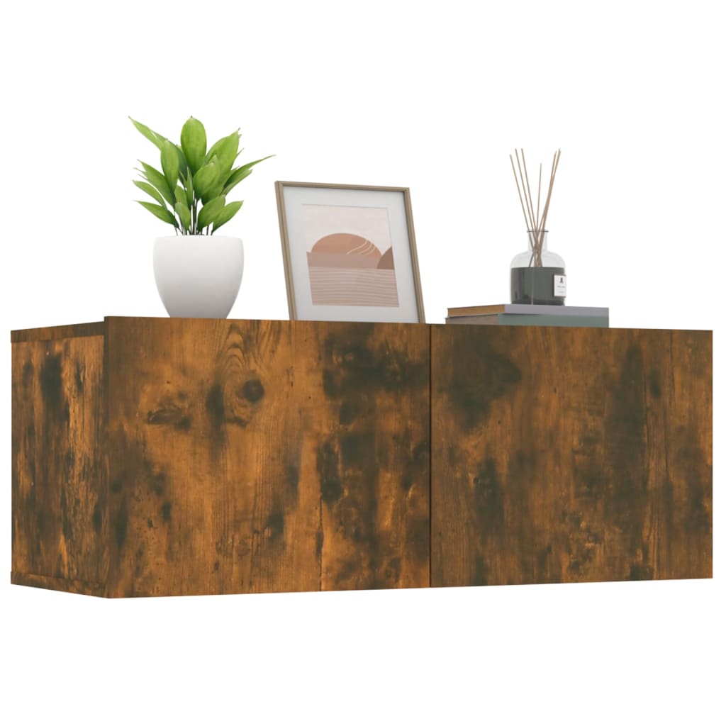 Tv-meubelen 2 st 80x30x30 cm bewerkt hout gerookt eikenkleur is nu te koop bij PeponiXL, paradijselijk wonen!