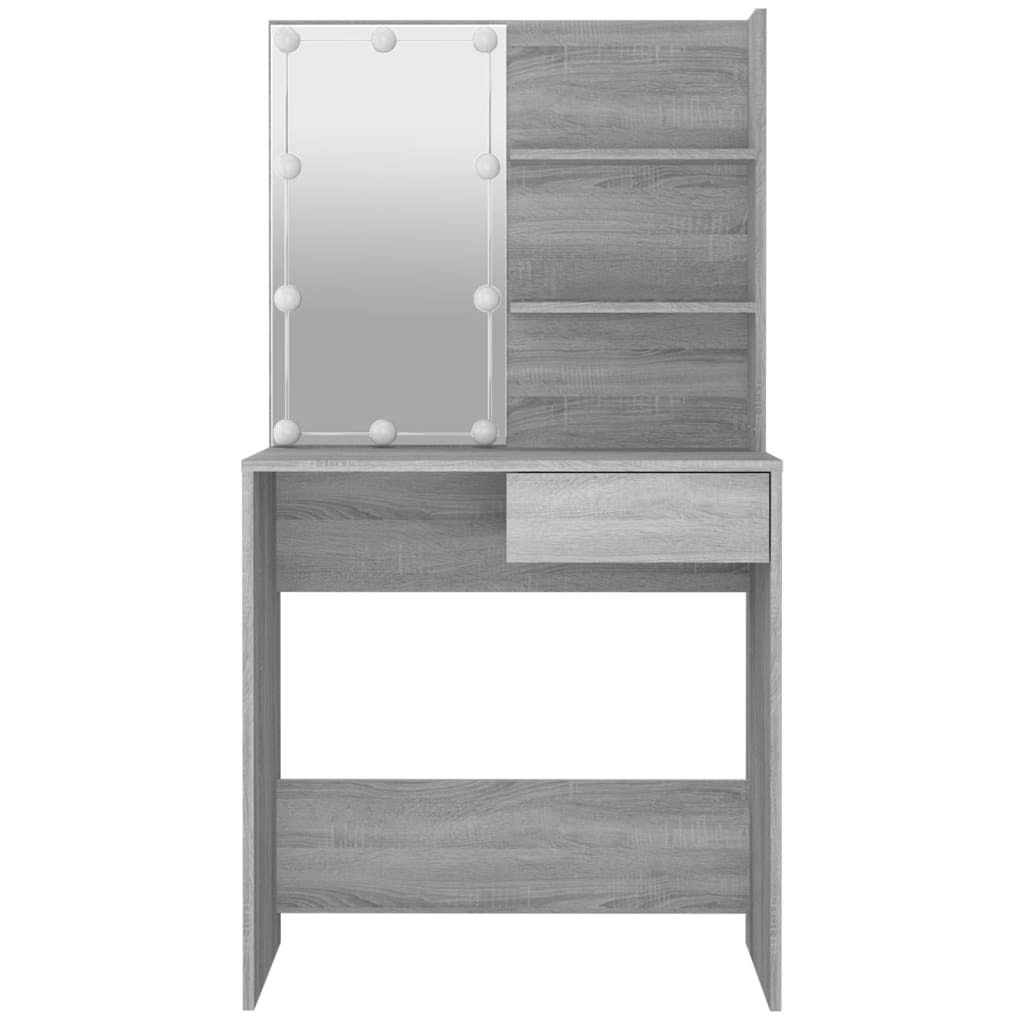 Kaptafel met LED-verlichting 74,5x40x141 cm grijs sonoma eiken is nu te koop bij PeponiXL, paradijselijk wonen!
