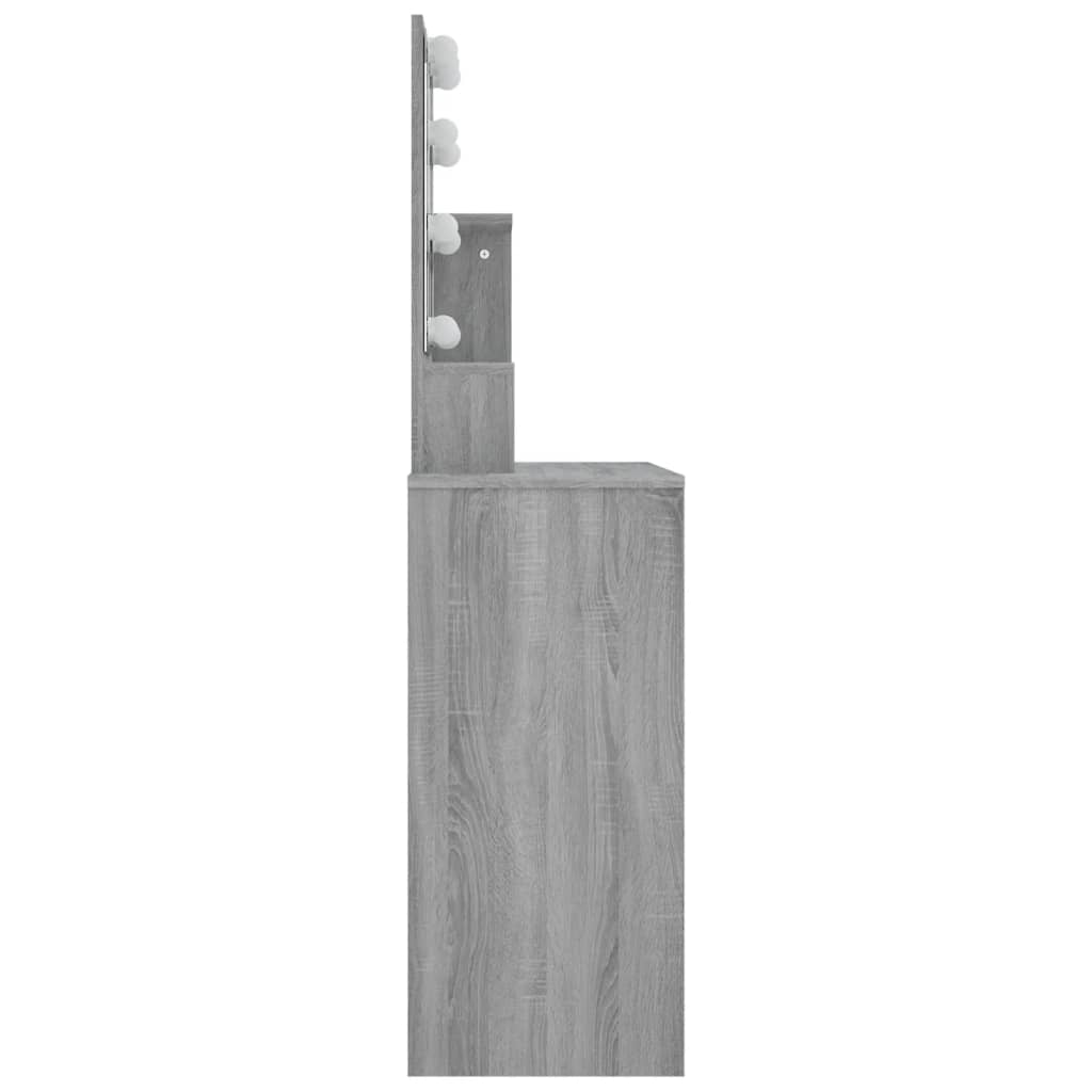 Kaptafel met LED 86,5x35x136 cm grijs sonoma eikenkleurig is nu te koop bij PeponiXL, paradijselijk wonen!