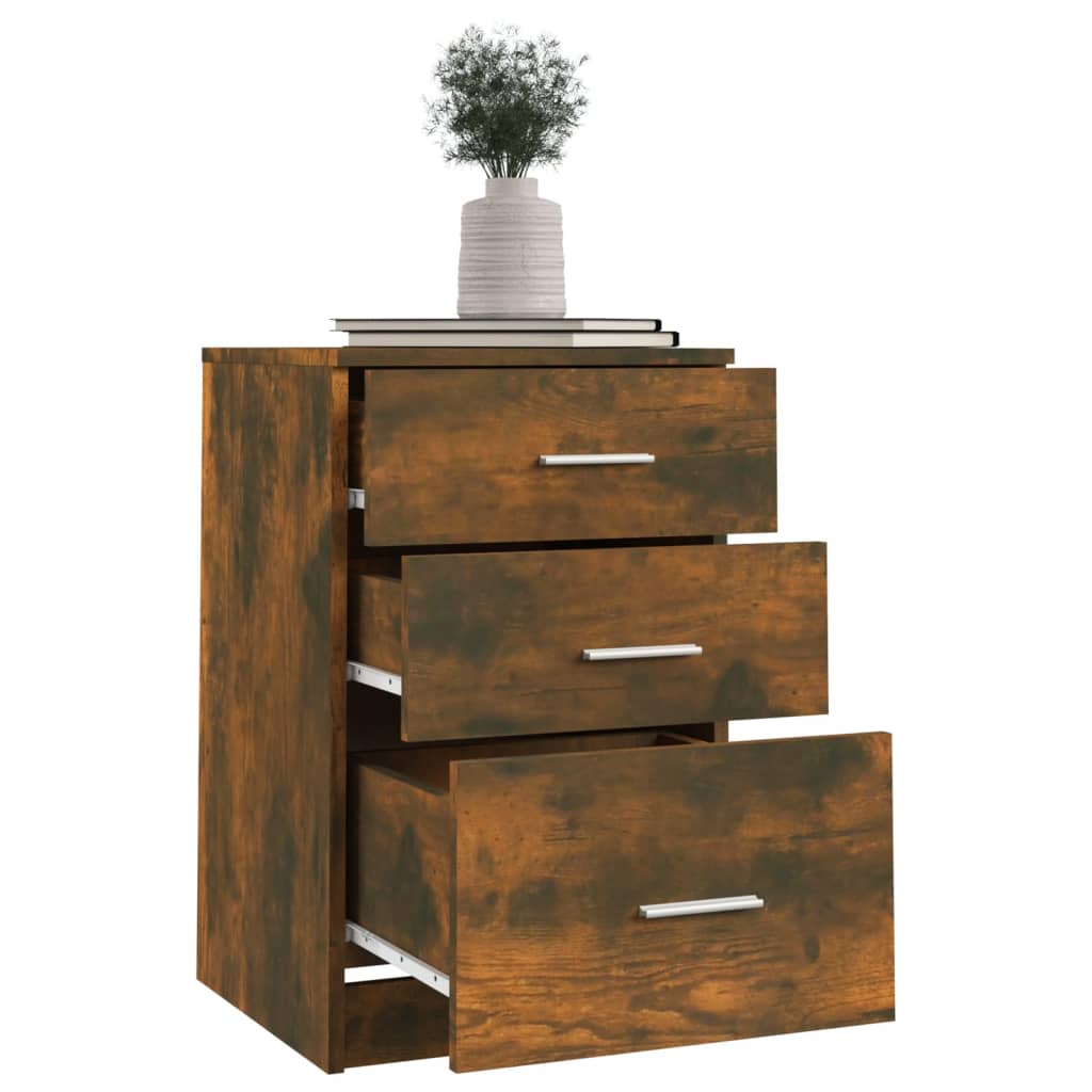 Nachtkastje 40x40x63 cm bewerkt hout gerookt eikenkleurig is nu te koop bij PeponiXL, paradijselijk wonen!