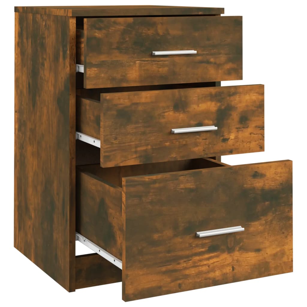 Nachtkastje 40x40x63 cm bewerkt hout gerookt eikenkleurig is nu te koop bij PeponiXL, paradijselijk wonen!