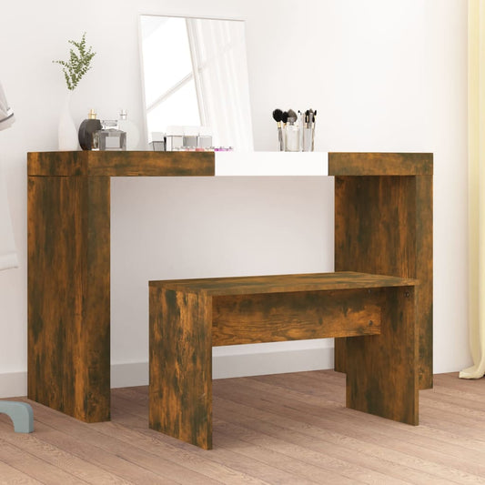 Kaptafelkruk 70x35x45 cm bewerkt hout gerookt eikenkleurig is nu te koop bij PeponiXL, paradijselijk wonen!