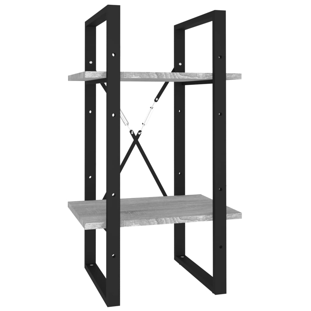 Boekenkast 2-laags 40x30x70 cm bewerkt hout grijs sonoma eiken is nu te koop bij PeponiXL, paradijselijk wonen!