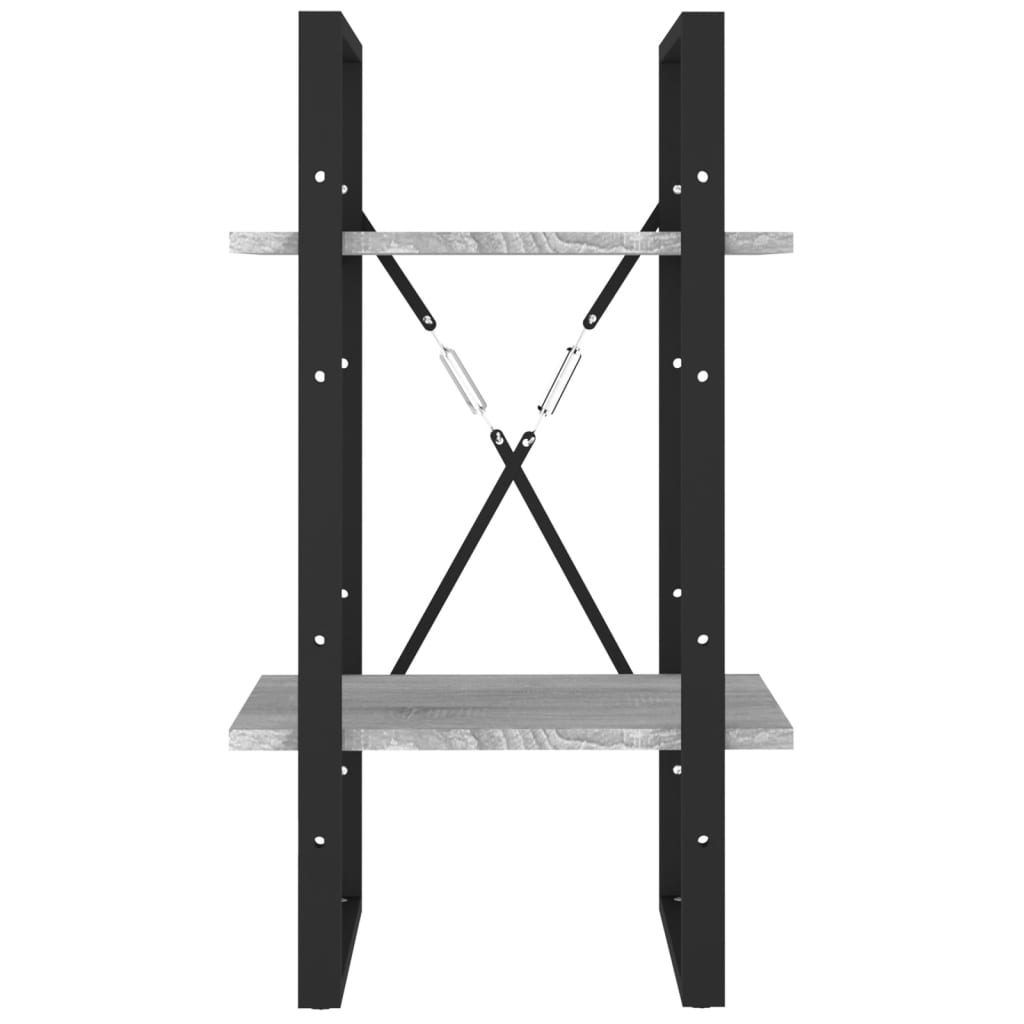 Boekenkast 2-laags 40x30x70 cm bewerkt hout grijs sonoma eiken is nu te koop bij PeponiXL, paradijselijk wonen!