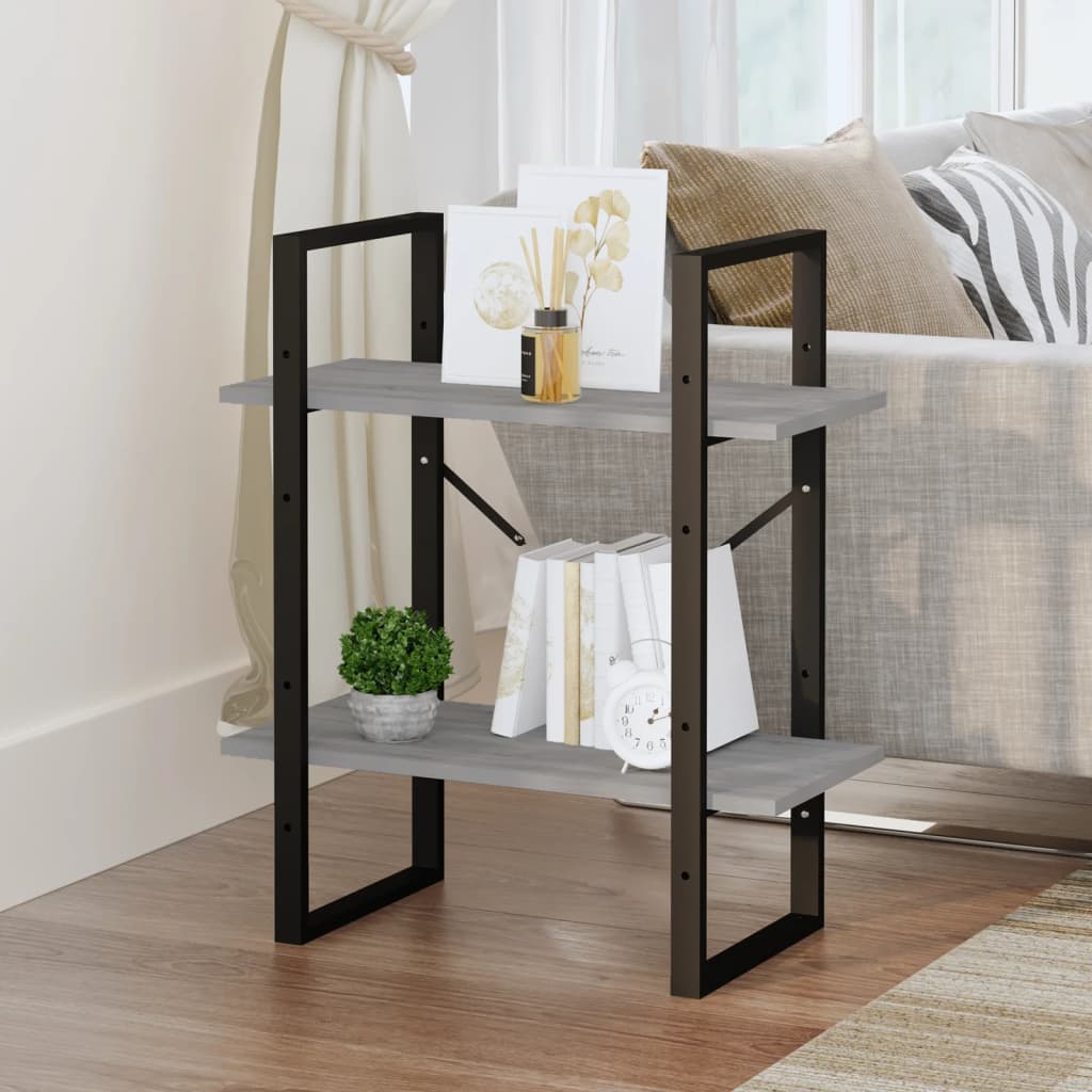 Boekenkast 60x30x70 cm bewerkt hout grijs sonoma eikenkleurig is nu te koop bij PeponiXL, paradijselijk wonen!