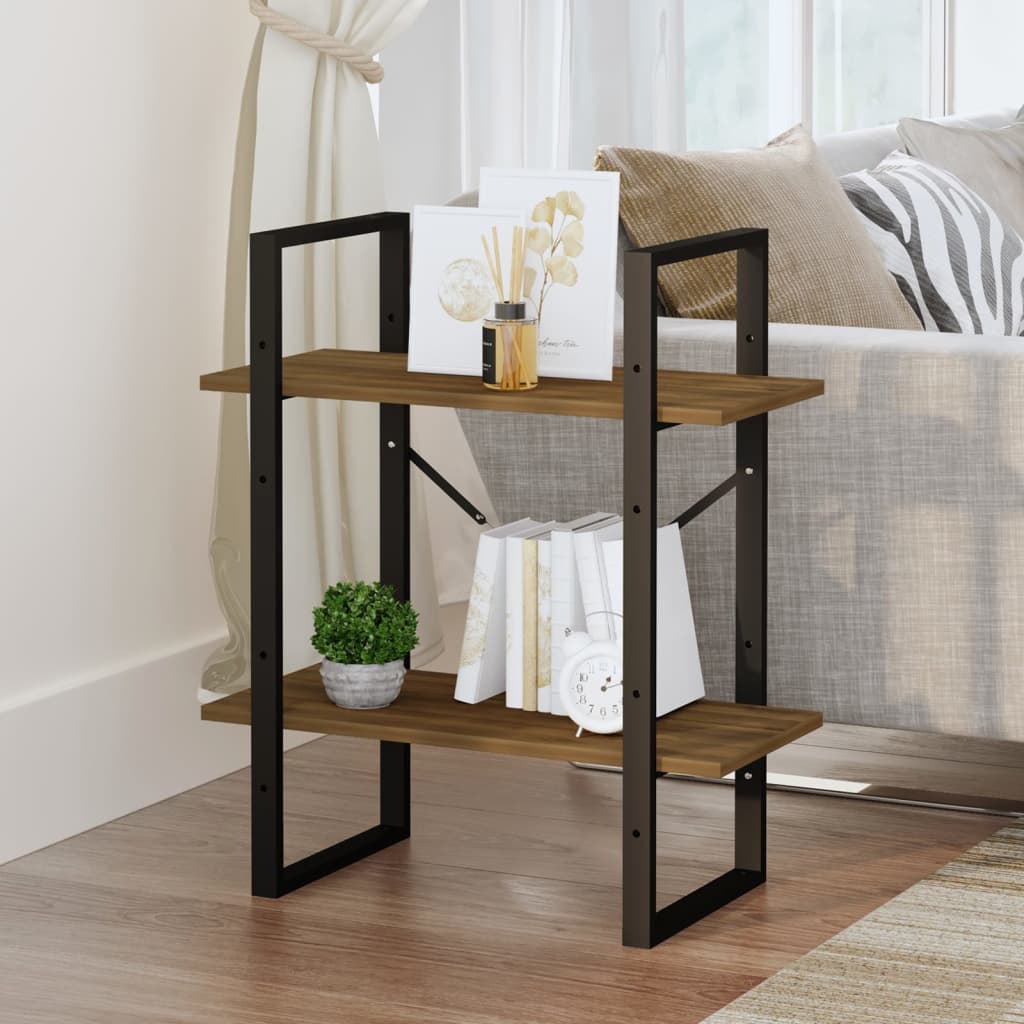 Boekenkast 60x30x70 cm bewerkt hout bruin eikenkleur is nu te koop bij PeponiXL, paradijselijk wonen!