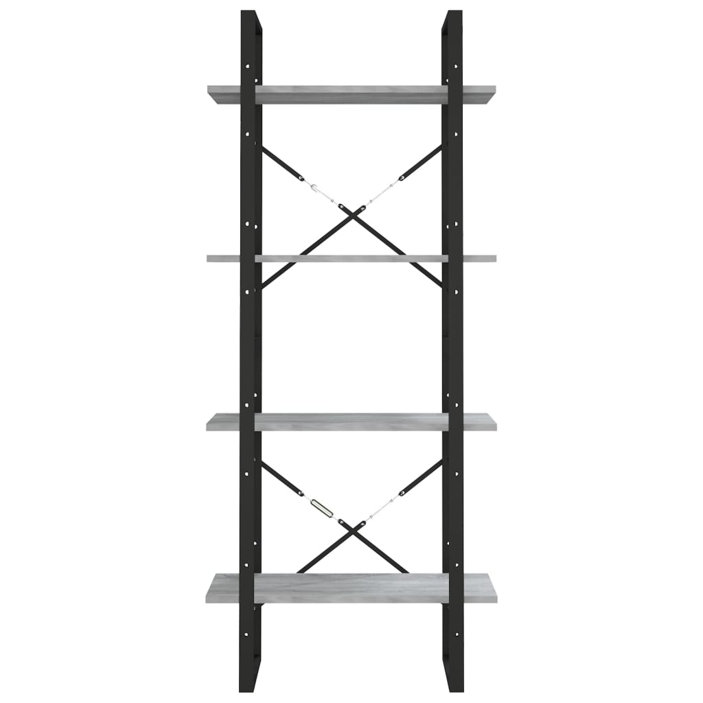 Boekenkast 60x30x140 cm bewerkt hout grijs sonoma eikenkleurig is nu te koop bij PeponiXL, paradijselijk wonen!