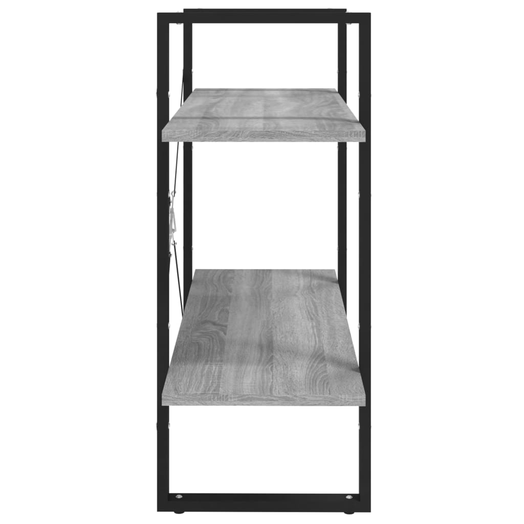 Boekenkast met 2 schappen 80x30x70 cm bewerkt hout grijs sonoma is nu te koop bij PeponiXL, paradijselijk wonen!