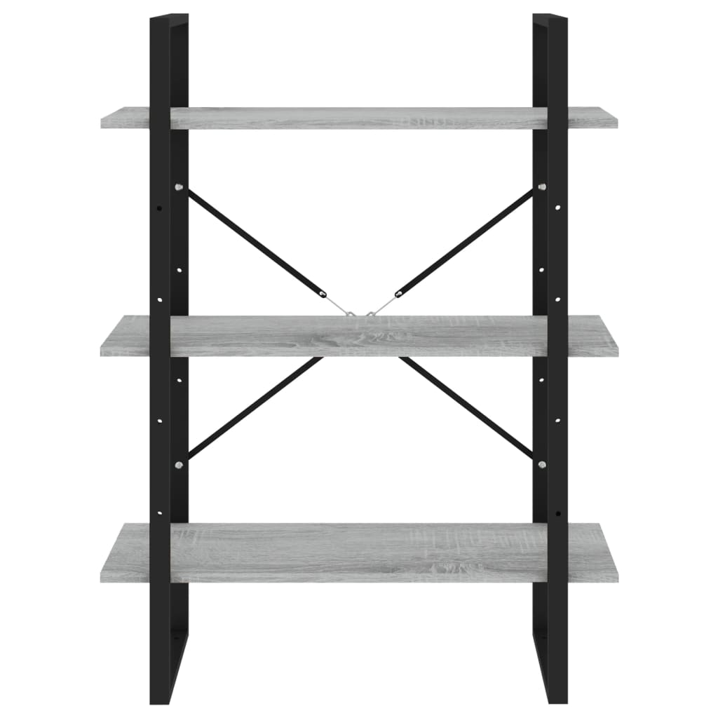 Boekenkast 80x30x105 cm bewerkt hout grijs sonoma eikenkleurig is nu te koop bij PeponiXL, paradijselijk wonen!