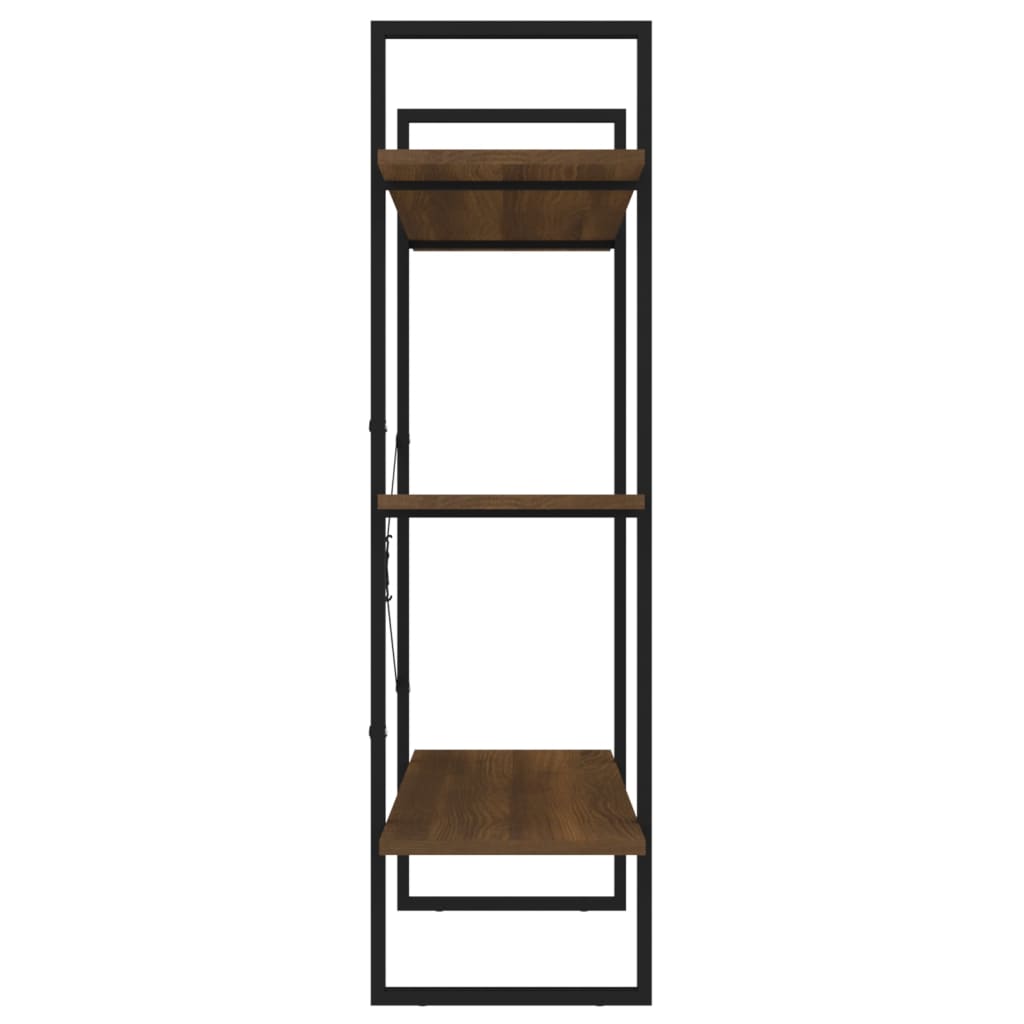 Boekenkast 100x30x105 cm bewerkt hout bruin eikenkleur is nu te koop bij PeponiXL, paradijselijk wonen!