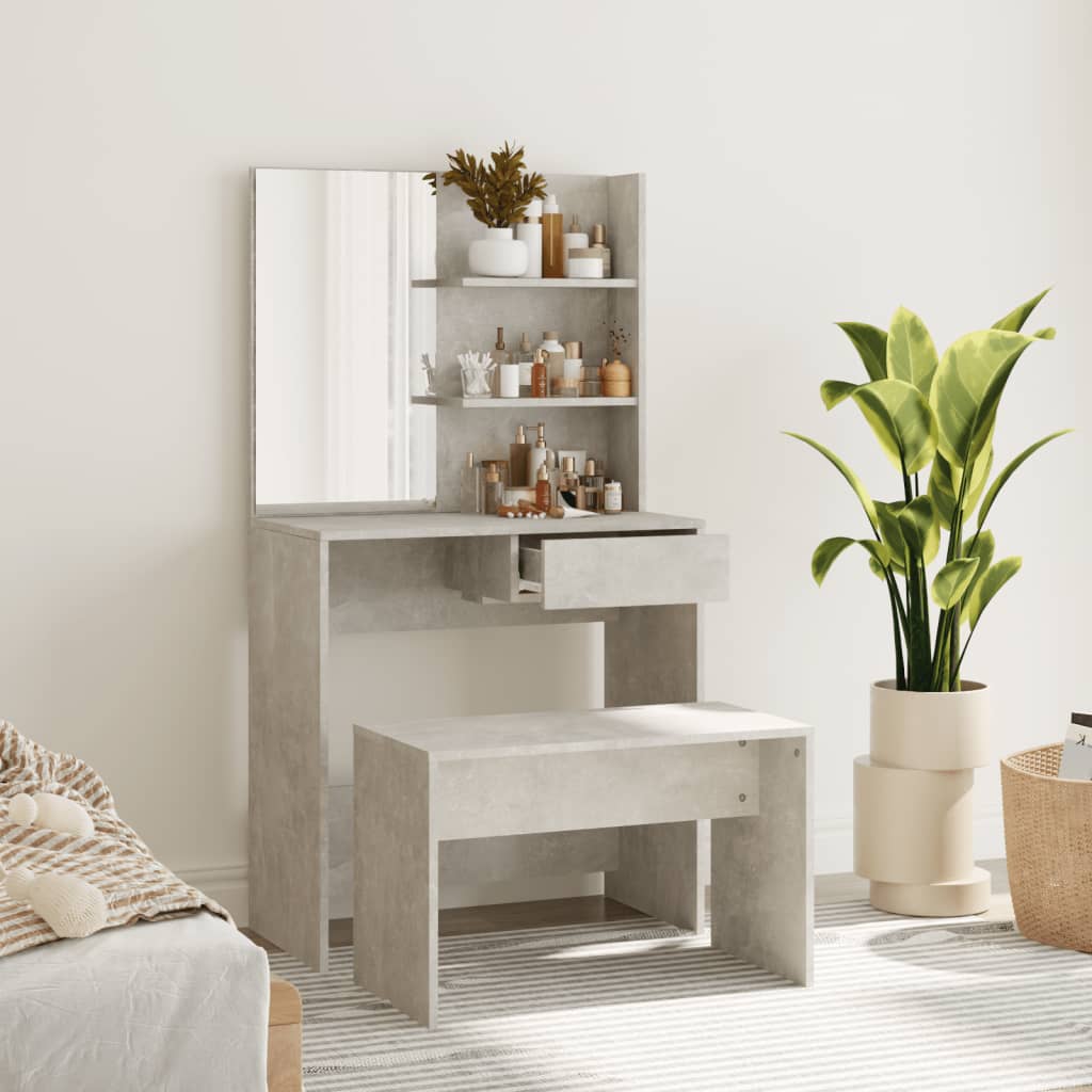 Kaptafelset 74,5x40x141 cm betongrijs is nu te koop bij PeponiXL, paradijselijk wonen!