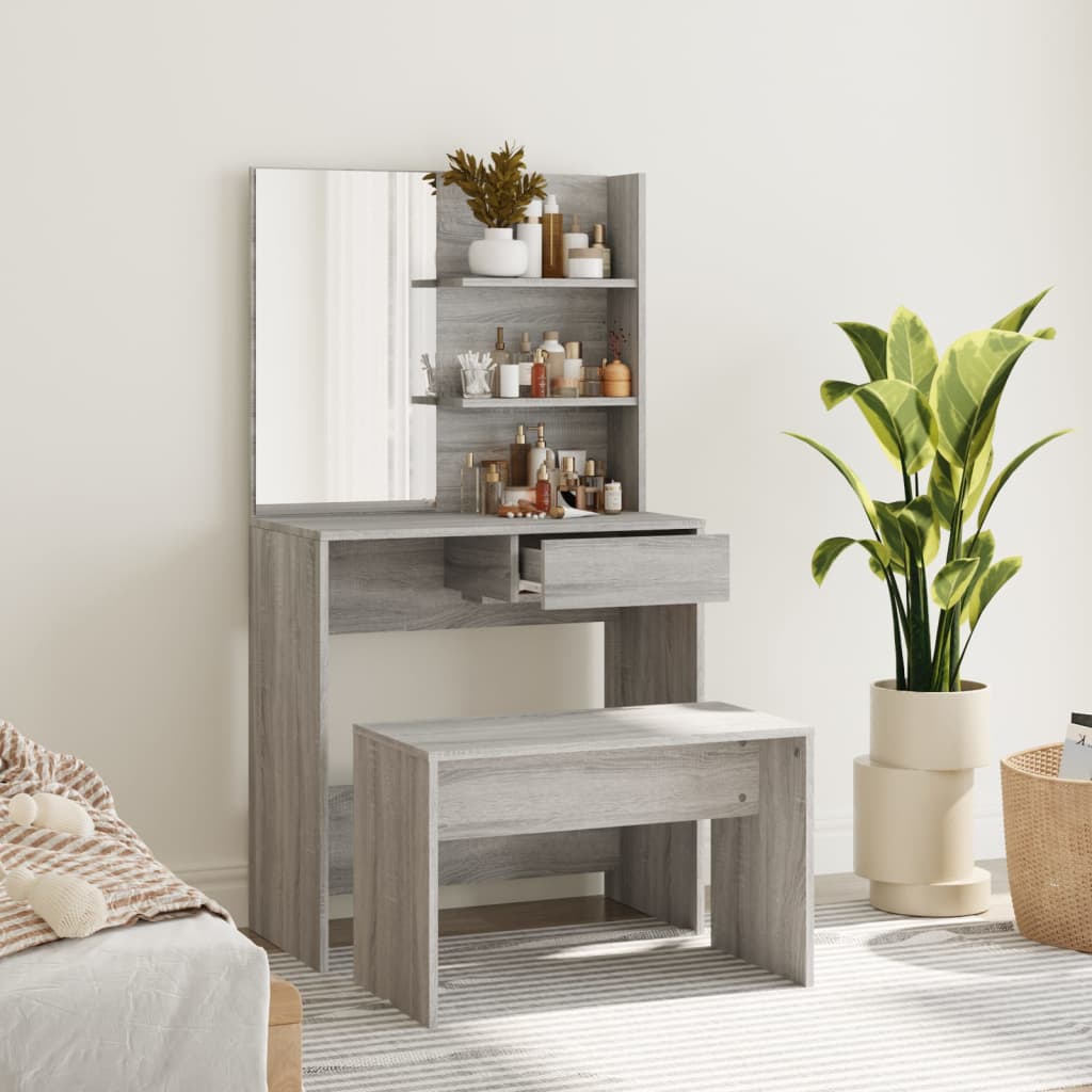 Kaptafelset 74,5x40x141 cm grijs sonoma is nu te koop bij PeponiXL, paradijselijk wonen!