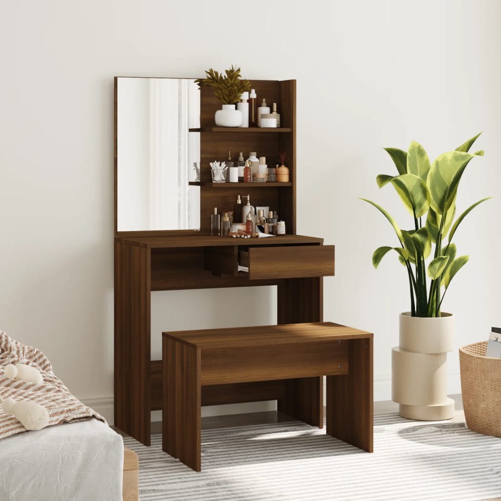 Kaptafelset 74,5x40x141 cm bruineiken is nu te koop bij PeponiXL, paradijselijk wonen!