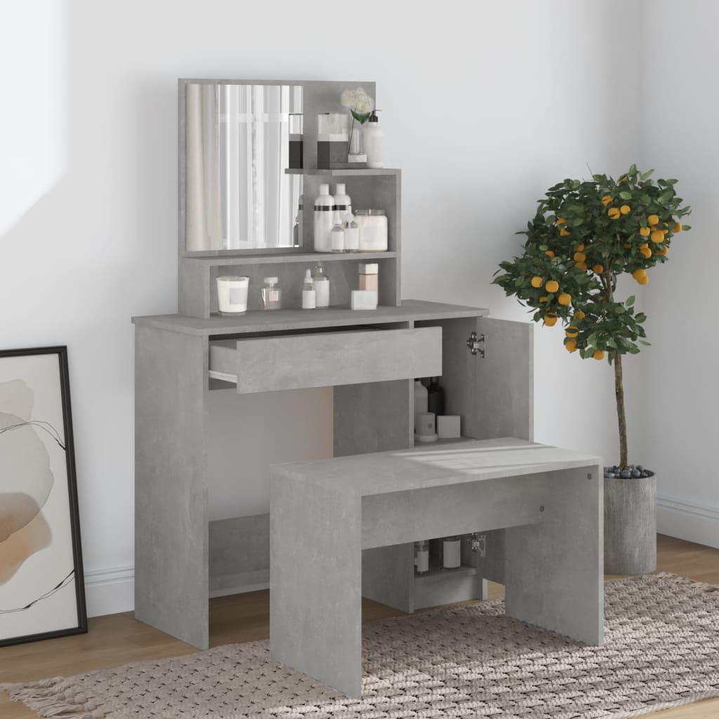 Kaptafelset 86,5x35x136 cm betongrijs is nu te koop bij PeponiXL, paradijselijk wonen!