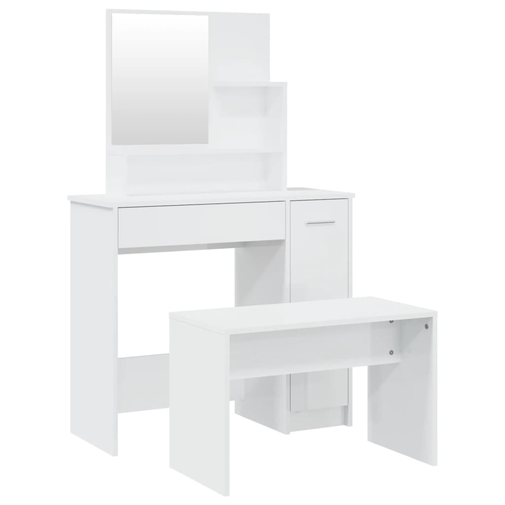 Kaptafelset 86,5x35x136 cm hoogglans wit is nu te koop bij PeponiXL, paradijselijk wonen!