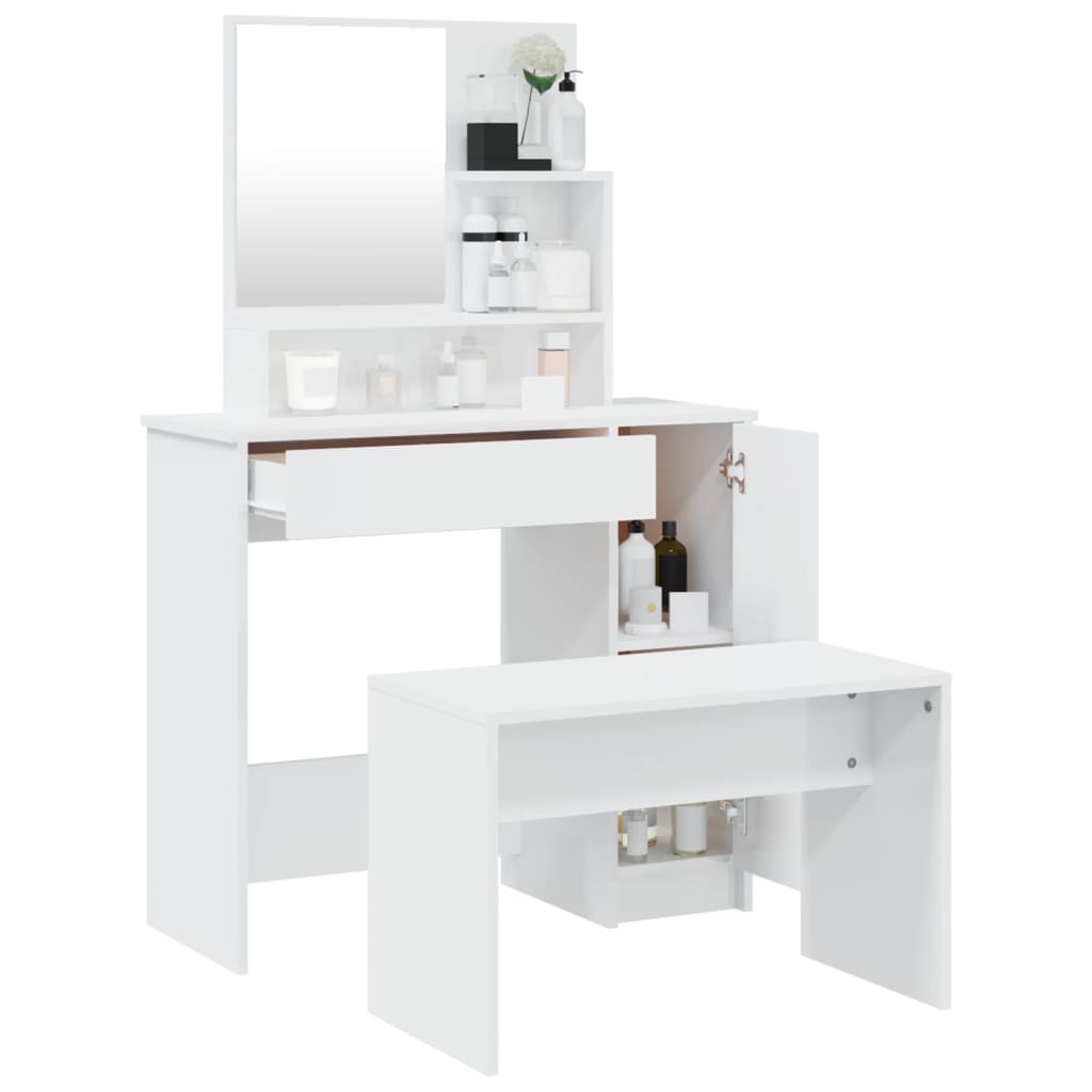 Kaptafelset 86,5x35x136 cm hoogglans wit is nu te koop bij PeponiXL, paradijselijk wonen!
