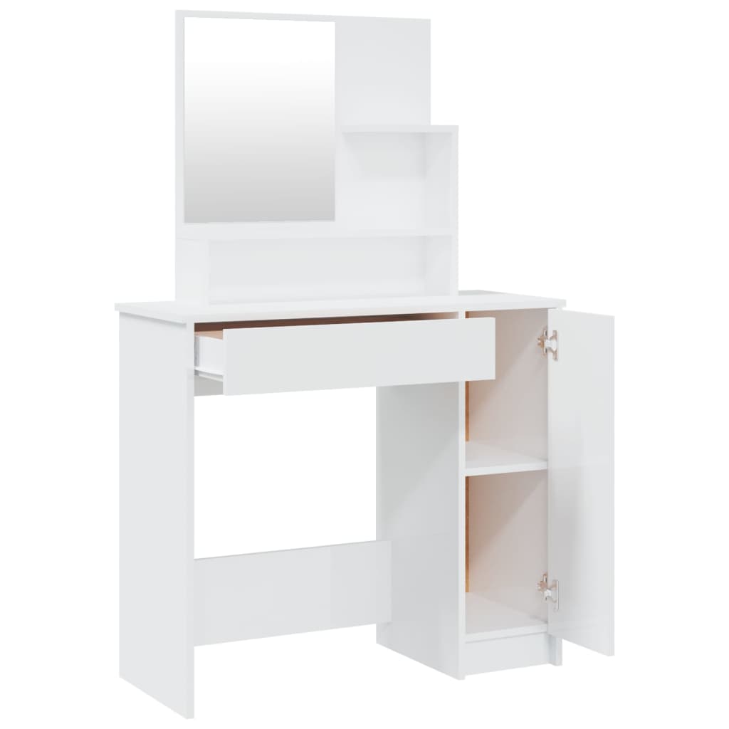Kaptafelset 86,5x35x136 cm hoogglans wit is nu te koop bij PeponiXL, paradijselijk wonen!