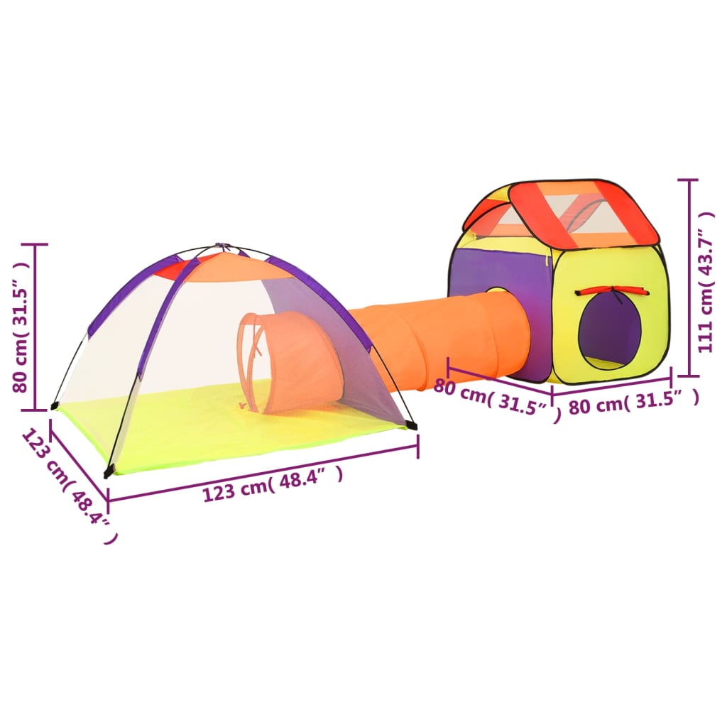 Kinderspeeltent 338x123x111 cm meerkleurig is nu te koop bij PeponiXL, paradijselijk wonen!