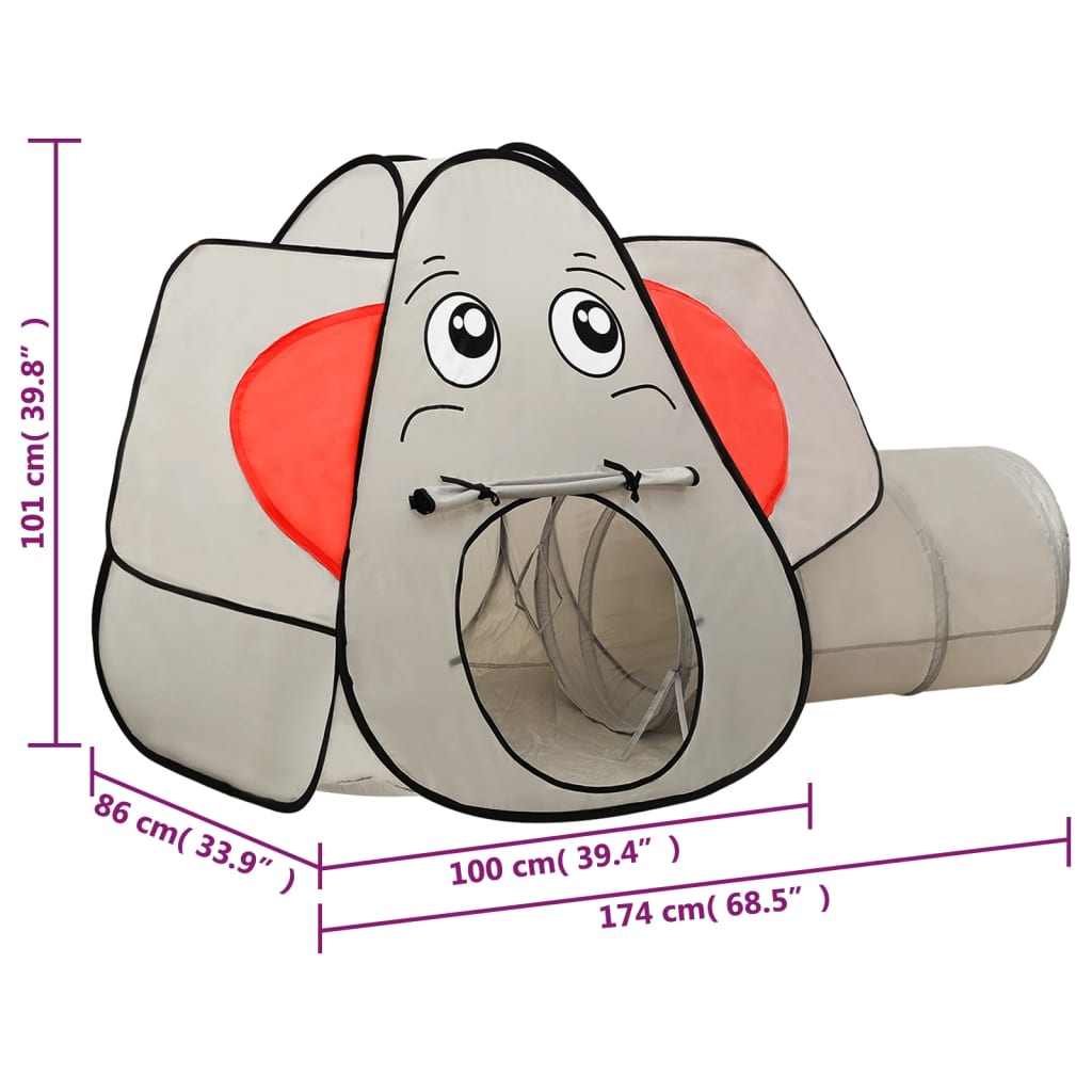 Kinderspeeltent Olifant 174x86x101 cm grijs is nu te koop bij PeponiXL, paradijselijk wonen!