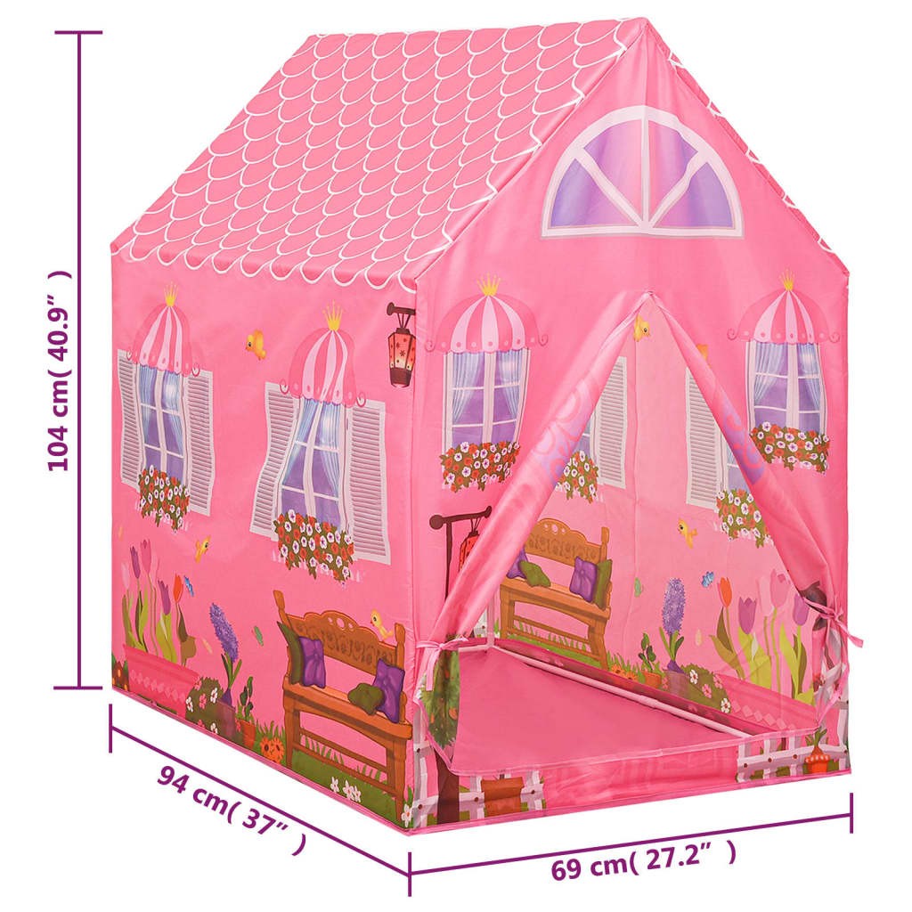 Kinderspeeltent 69x94x104 cm roze is nu te koop bij PeponiXL, paradijselijk wonen!