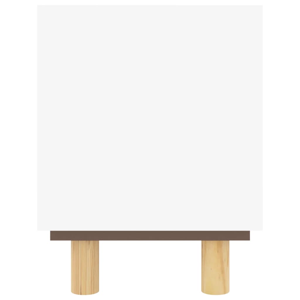 Tv-meubel 105x30x40 cm massief grenenhout en rattan wit is nu te koop bij PeponiXL, paradijselijk wonen!