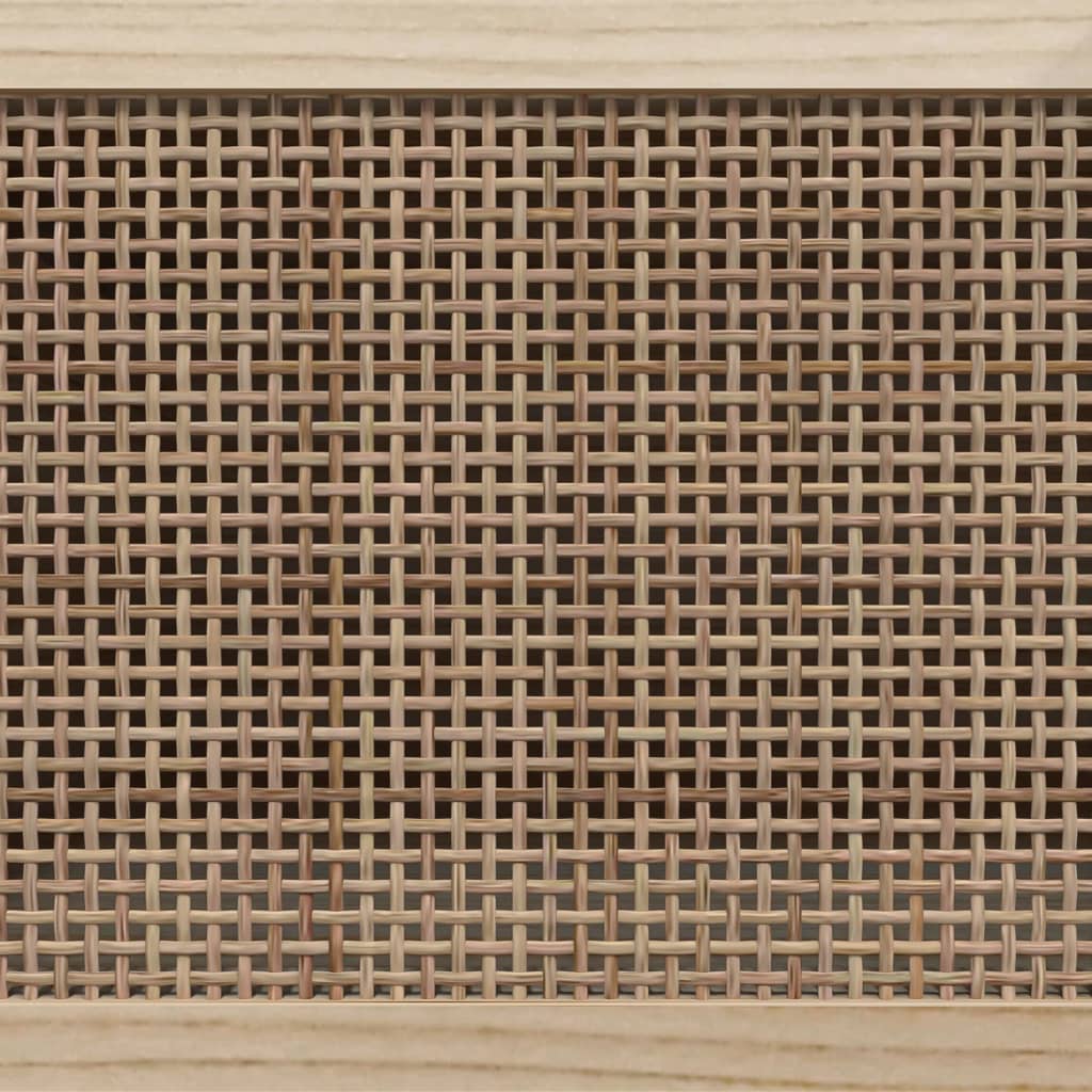 Tv-meubel 105x30x40 cm massief grenenhout en rattan wit is nu te koop bij PeponiXL, paradijselijk wonen!