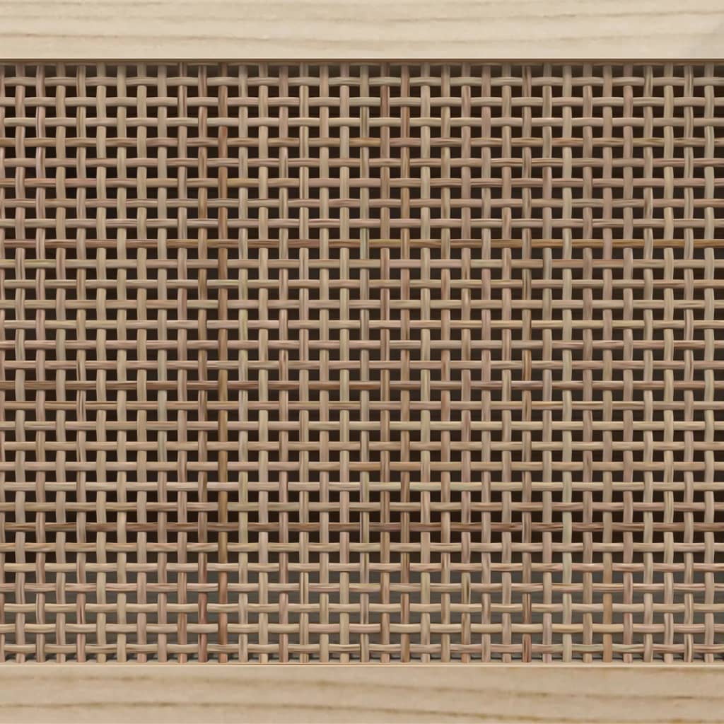 Dressoir 60x30x70 cm massief grenen hout en rattan zwart is nu te koop bij PeponiXL, paradijselijk wonen!