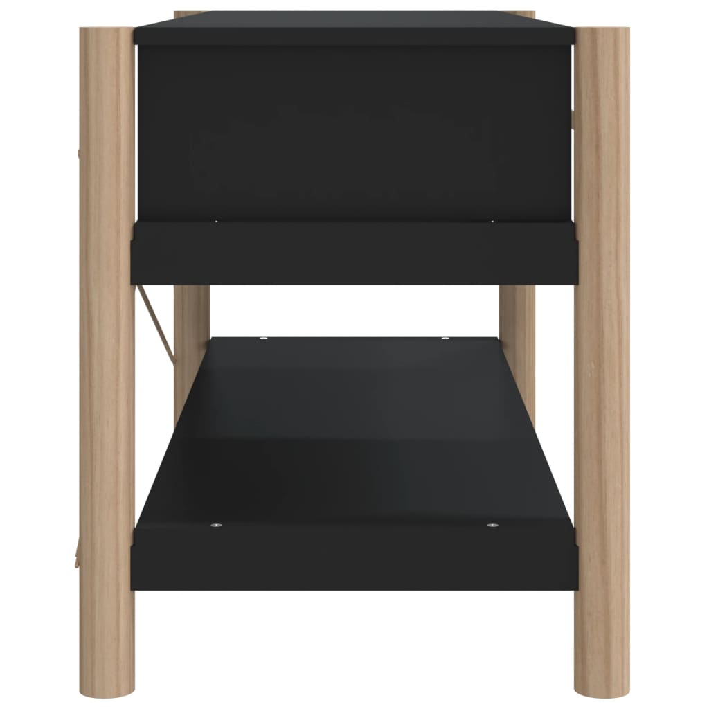 Tv-meubel 82x38x45 cm bewerkt hout zwart is nu te koop bij PeponiXL, paradijselijk wonen!