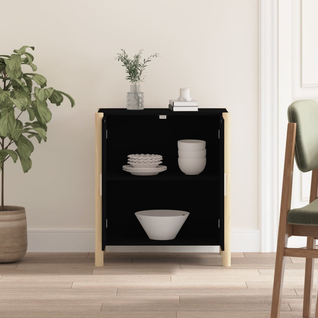 Dressoir 62x38x70 cm bewerkt hout zwart is nu te koop bij PeponiXL, paradijselijk wonen!