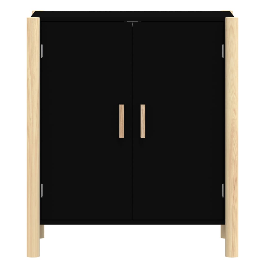 Dressoir 62x38x70 cm bewerkt hout zwart is nu te koop bij PeponiXL, paradijselijk wonen!