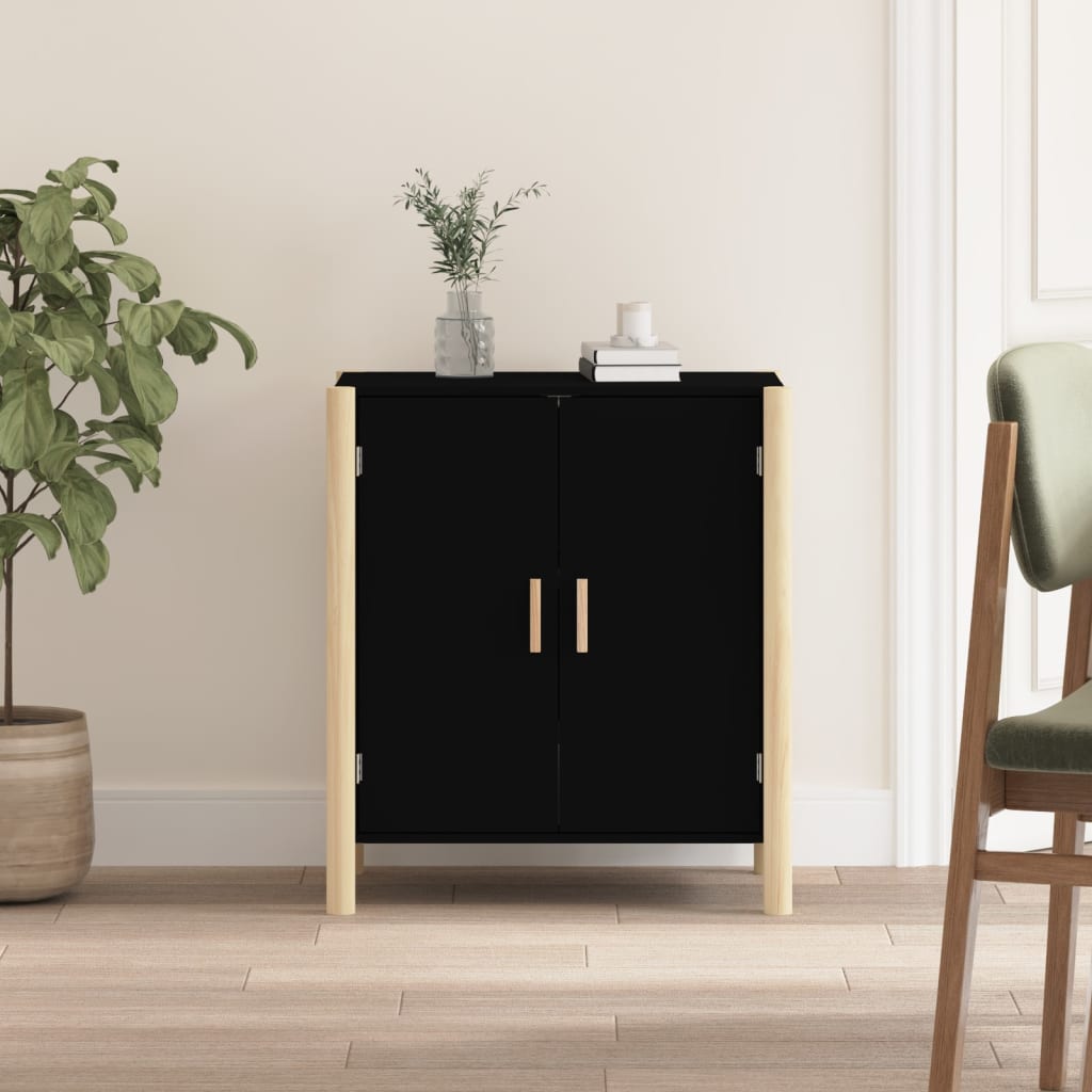 Dressoir 62x38x70 cm bewerkt hout zwart is nu te koop bij PeponiXL, paradijselijk wonen!
