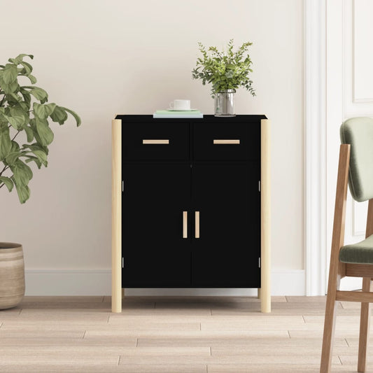 Dressoir 62x38x75 cm bewerkt hout zwart is nu te koop bij PeponiXL, paradijselijk wonen!