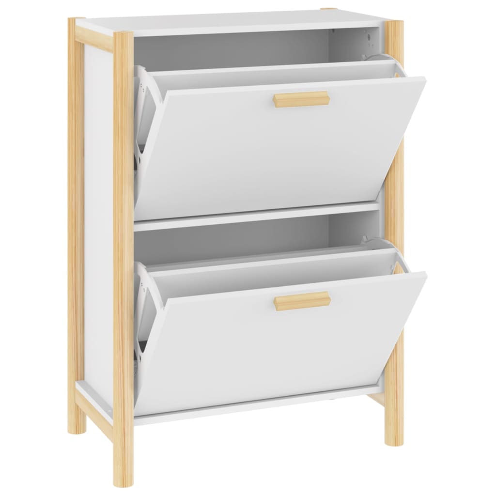 Schoenenkast 57,5x33x80 cm bewerkt hout wit is nu te koop bij PeponiXL, paradijselijk wonen!