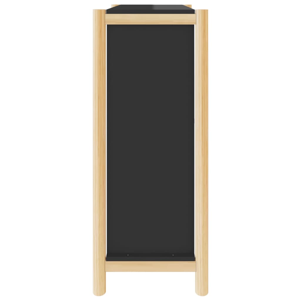Schoenenkast 57,5x33x80 cm bewerkt hout zwart is nu te koop bij PeponiXL, paradijselijk wonen!
